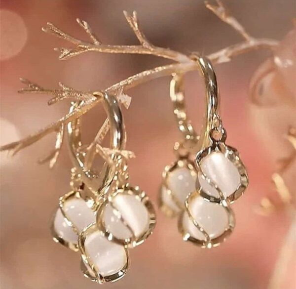 Three Drop Pearl Earrings - Image 4