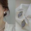 Blue & White Leafe Earrings