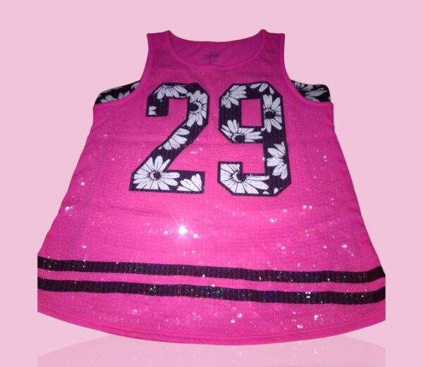 Pink Top with Sequence Work